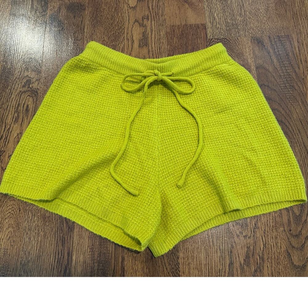 Saturday Sunday Women's Lea Knit Lounge Shorts Mustard Yellow Size SP Cozy Style
